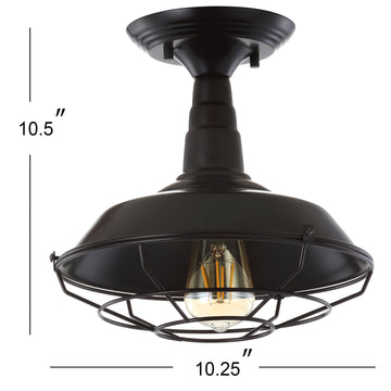Gabe 10.2" Metal LED Semi Flush Mount - JONATHAN Y